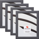 Contemporary 1", Dark Gray Picture Frames - 4 Piece Set