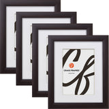 Contemporary 1", Matted Brazilian Walnut Picture Frame - 4 Piece Set