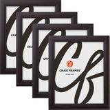 Contemporary 1", Brazilian Walnut Picture Frames - 4 Piece Set