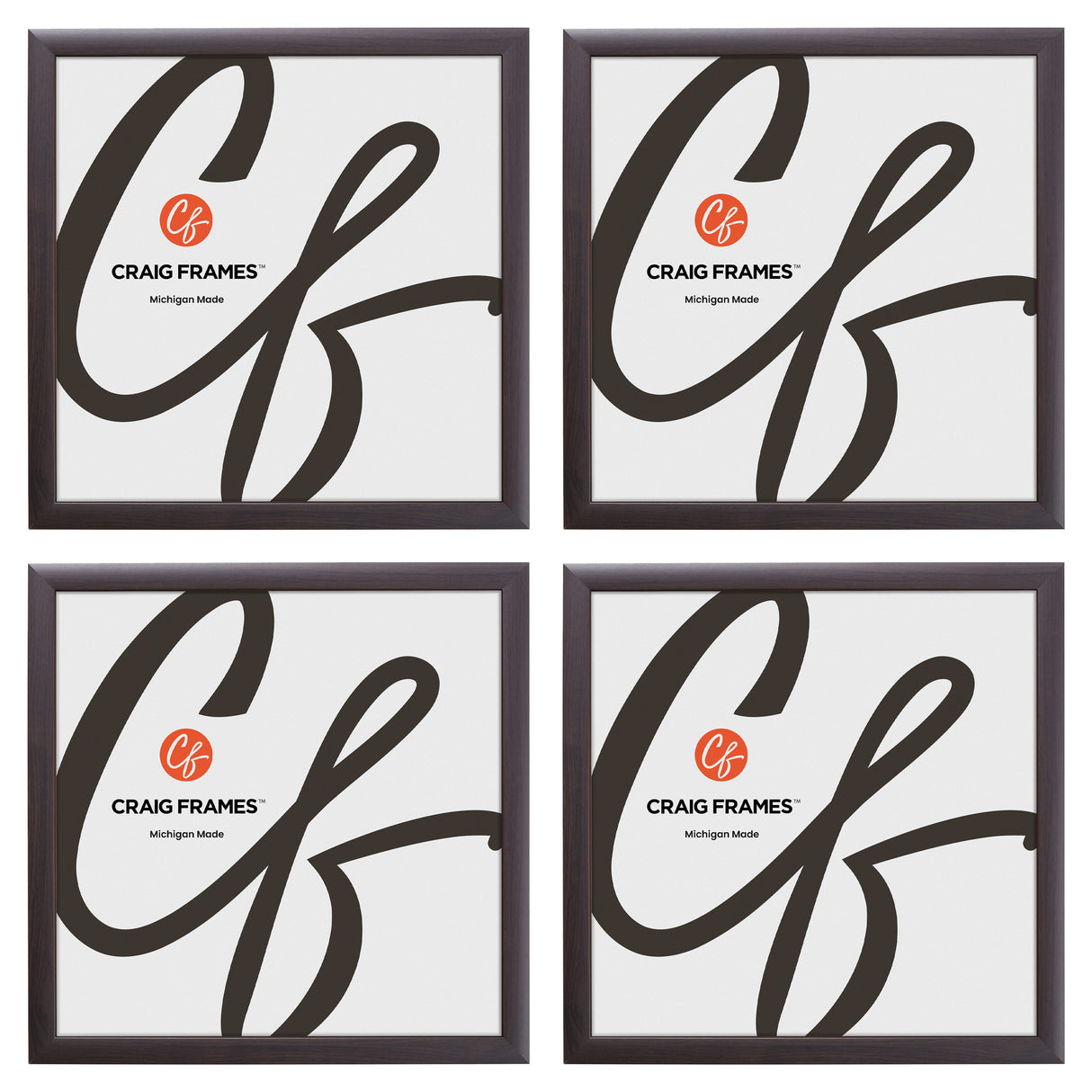 Contemporary 1", Brazilian Walnut Picture Frames - 4 Piece Set