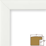 Contemporary 1", Matted White Satin Picture Frame - 4 Piece Set