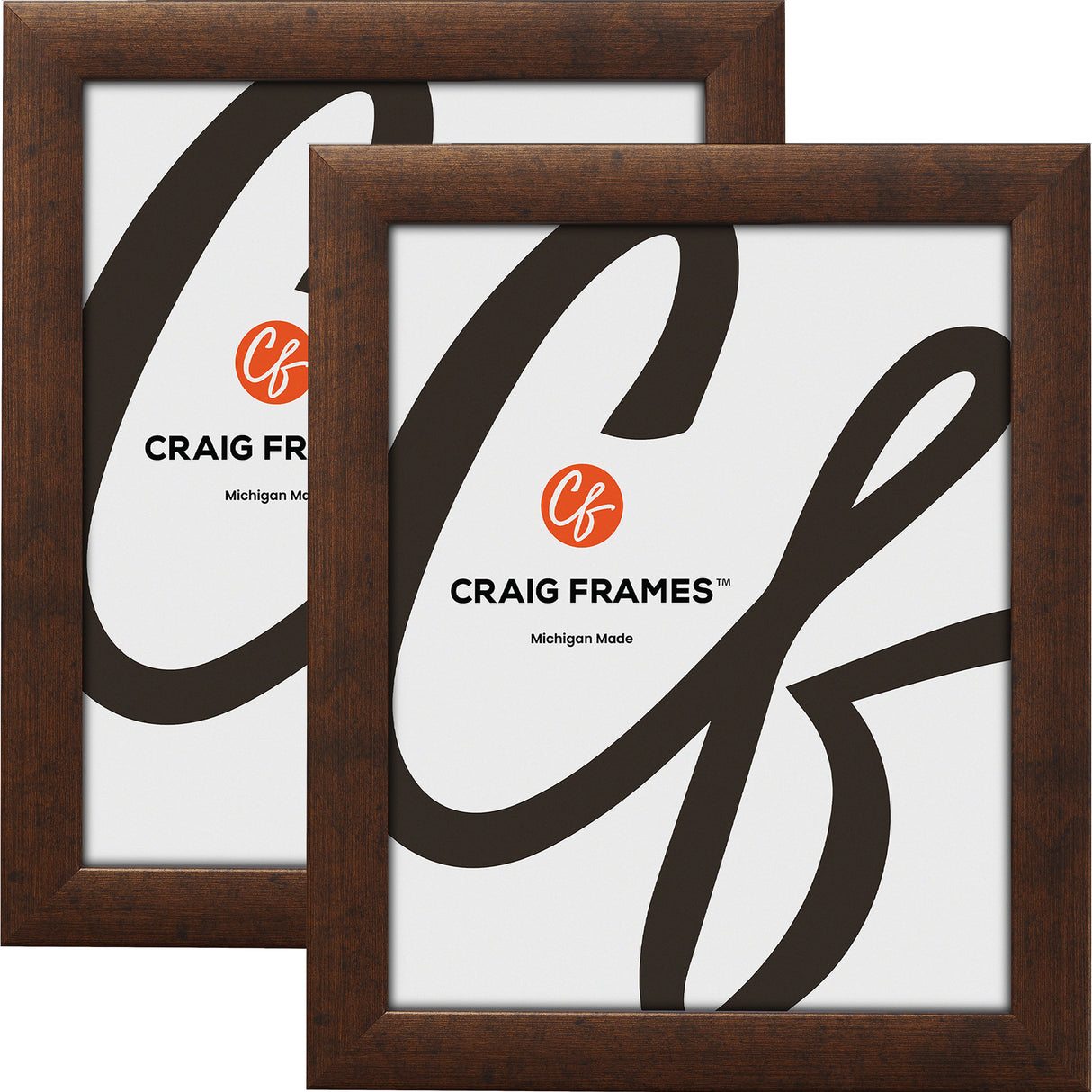 Contemporary 1", Rustic Copper Picture Frames - 2 Piece Set