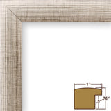 Contemporary 1", Matted Scratched Silver Picture Frame
