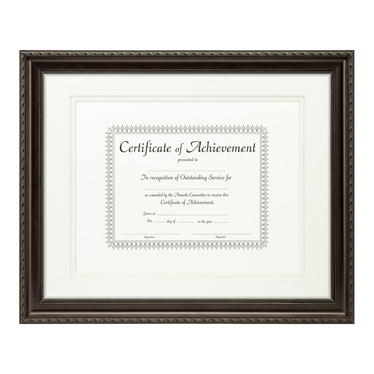 Annesbury Dark Walnut Document Frame – White/White Mat