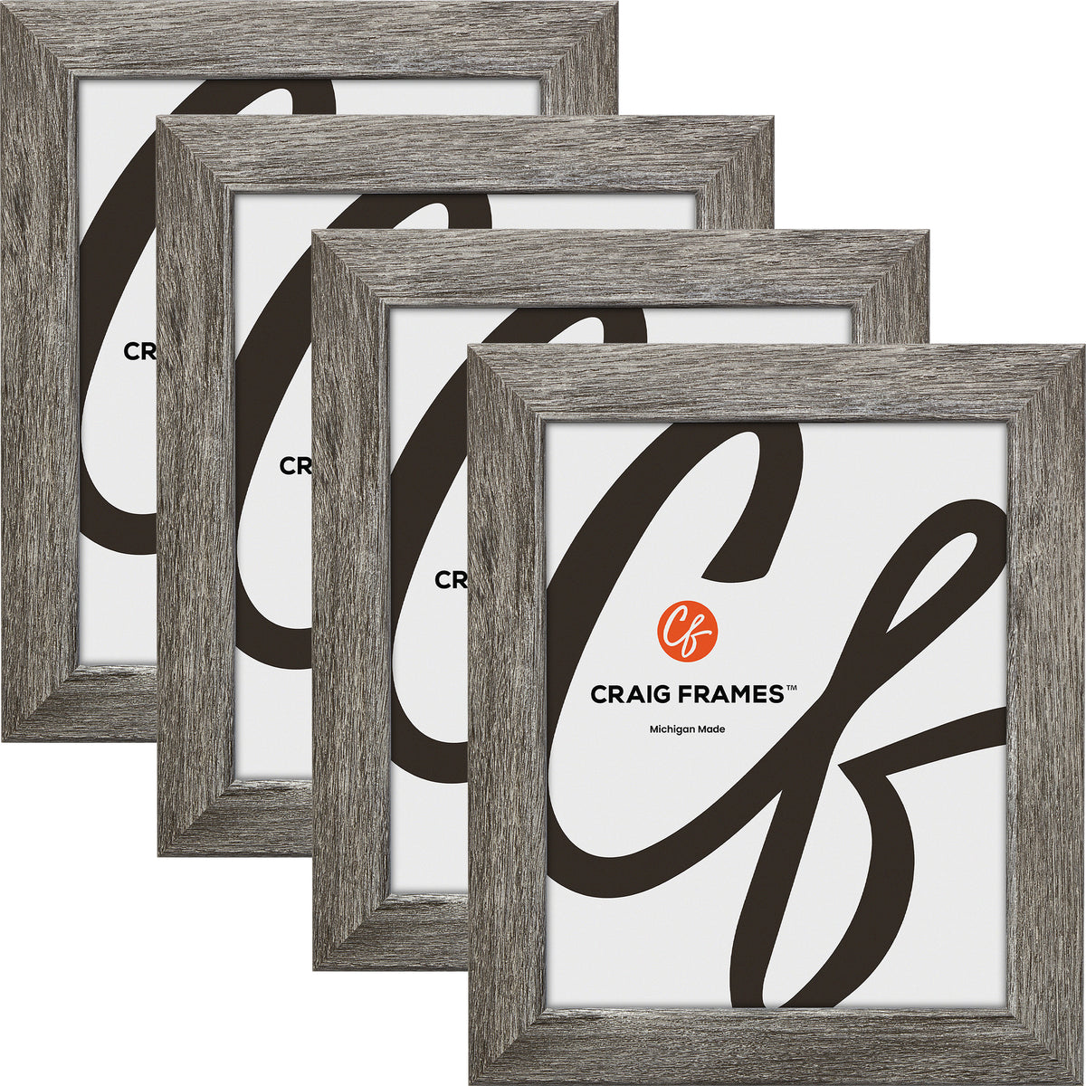 Frame Set Gray Bauhaus 125 Modern Gray Picture Frame - 4 Piece Set - Craig Frames