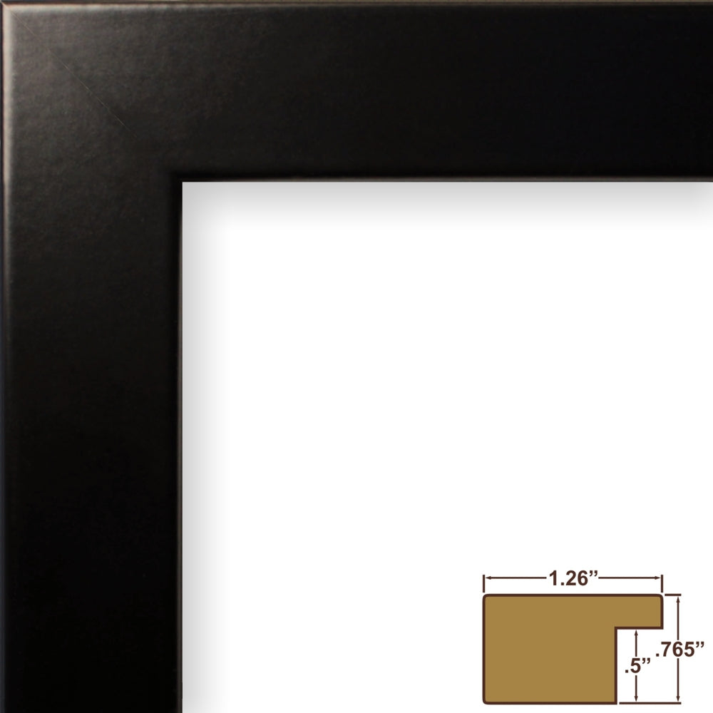 Bauhaus 125 1.25", Matted Black Satin Mica Picture Frame