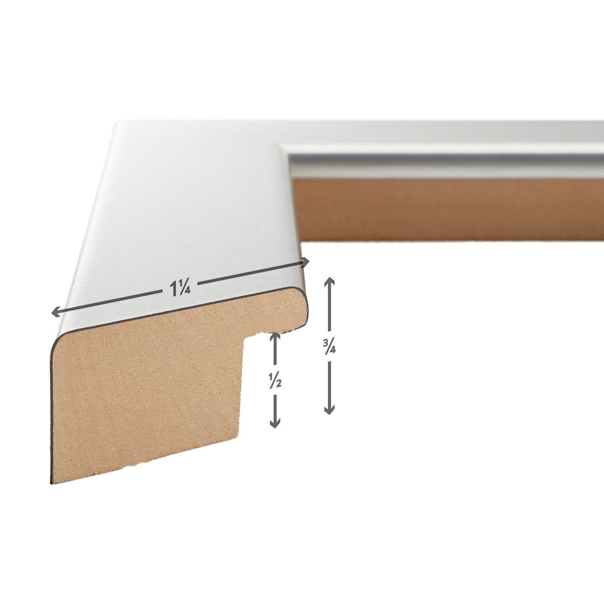 Bauhaus 125 1.25", Matted Brushed Silver Picture Frame