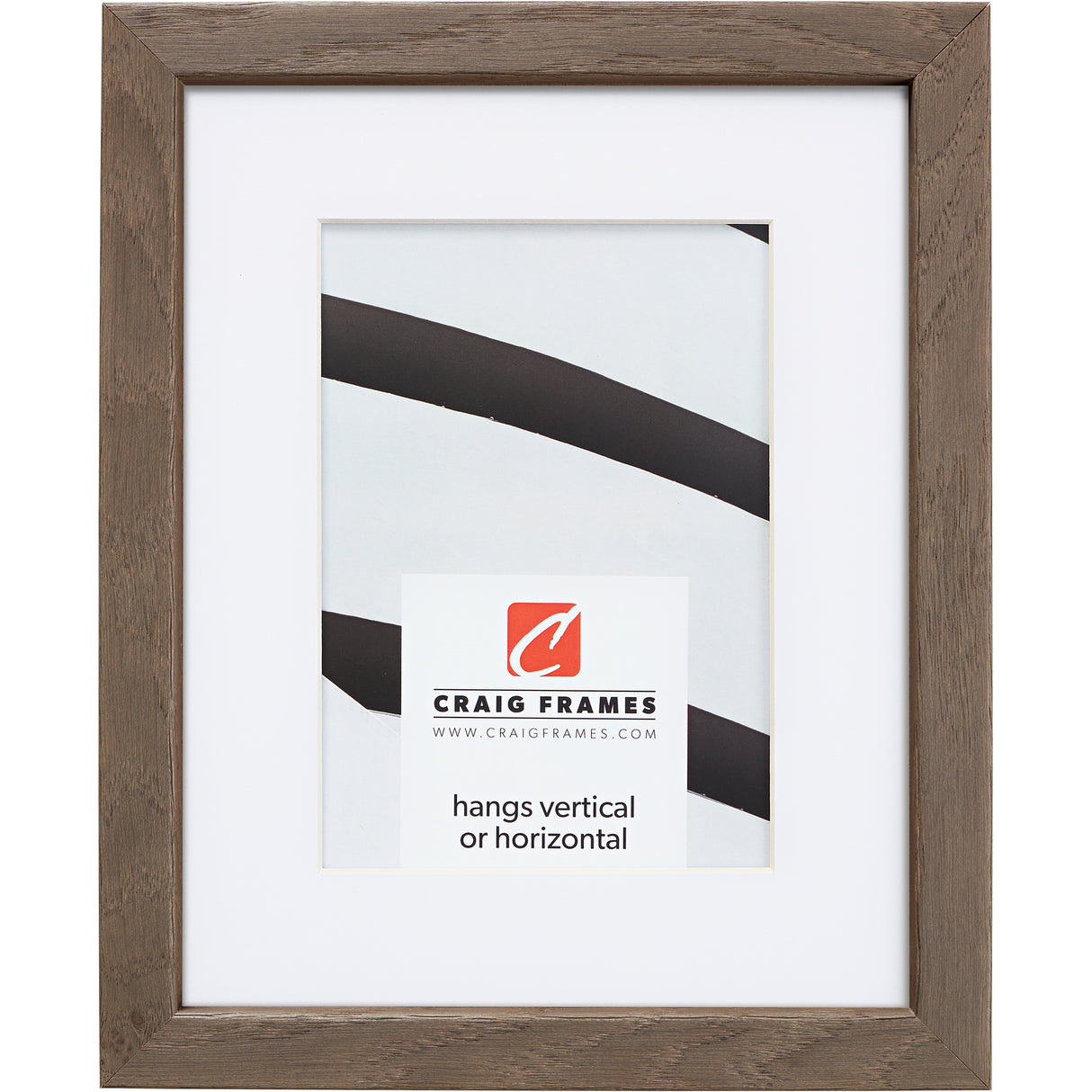 Farmhouse Essentials Tall .75", Brown and Gray Matted Picture Frame