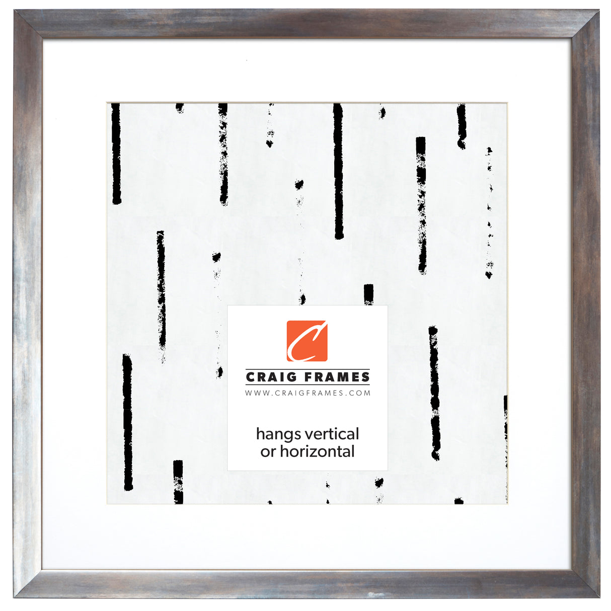Alloy .75", Gunmetal Matted Picture Frame