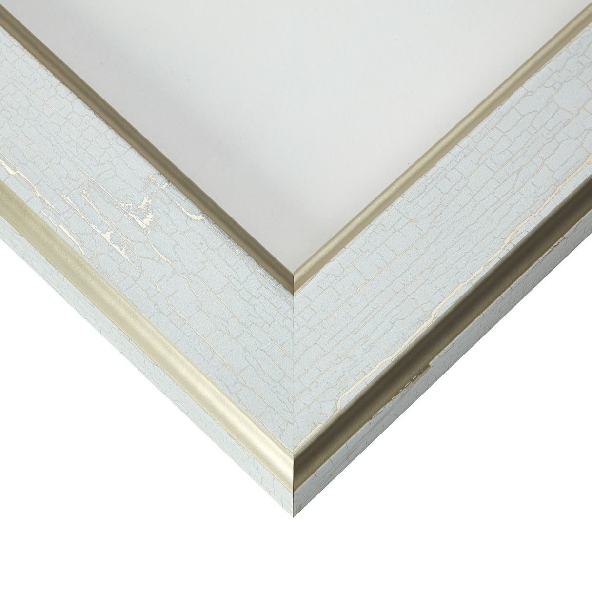 Crackle 1.5", Cracked White and Gold Picture Frame