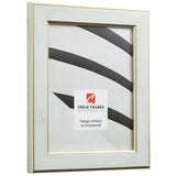 Crackle 1.5", Cracked White and Gold Picture Frame