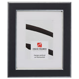 Crackle 1.5", Black and Silver Matted Picture Frame