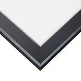 Crackle 1.5", Black and Silver Matted Picture Frame