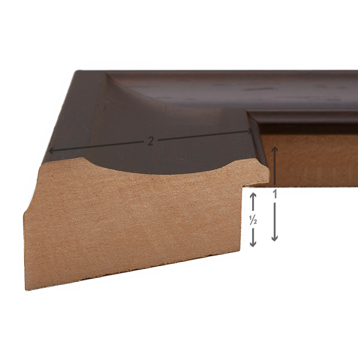 Scalloped American Barn 2", Dark Walnut Brown Picture Frame