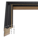 Stratton .75", Ornate Black and Gold Picture Frame