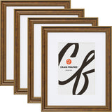 Stratton .75", Matted Ornate Bronze Picture Frame - 4 Piece Set