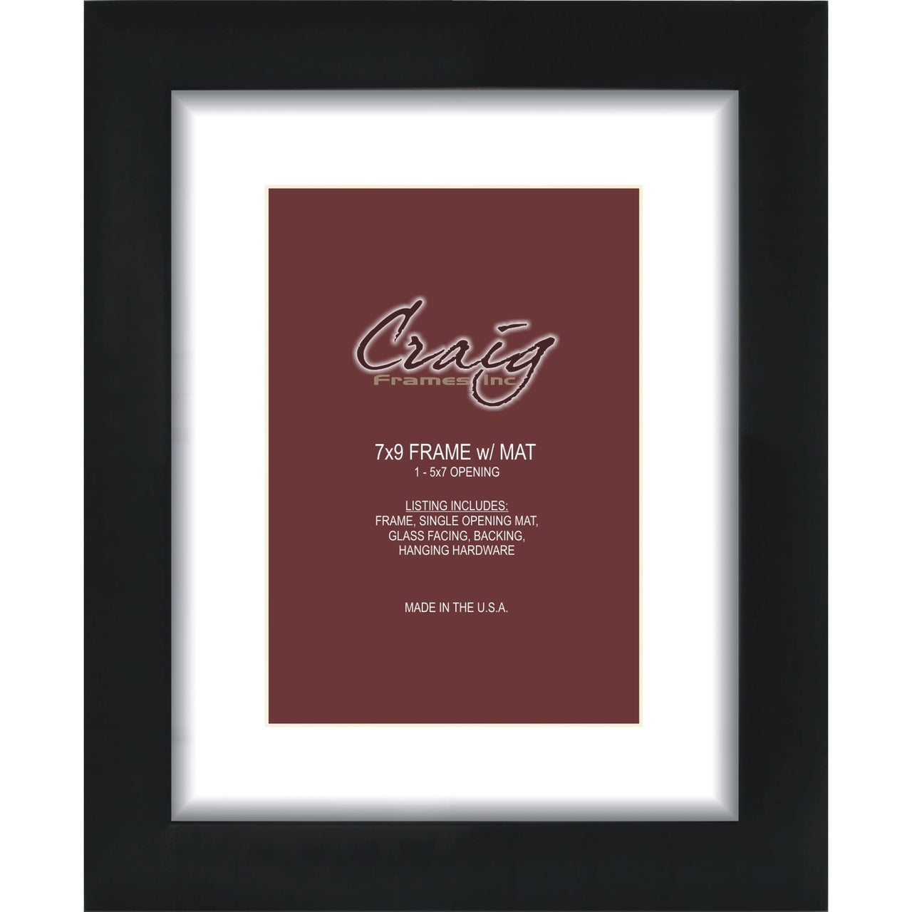 Matted Picture Frame With 5x7 Opening and 1