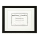 Contemporary Black Document Frame – White/White Mat