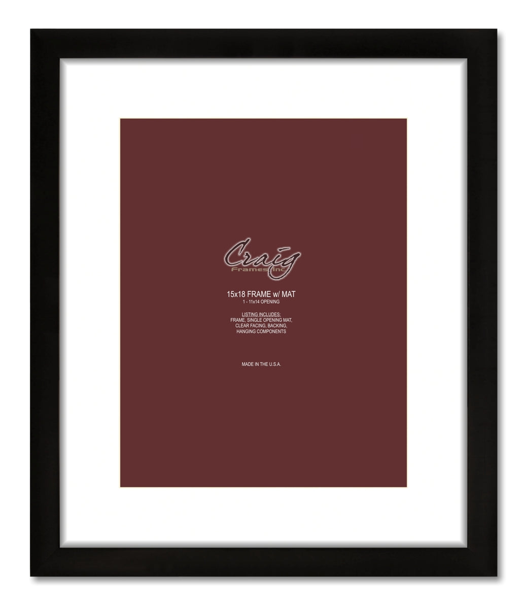 Matted Picture Frame, With 11x14 Opening and 2" Border