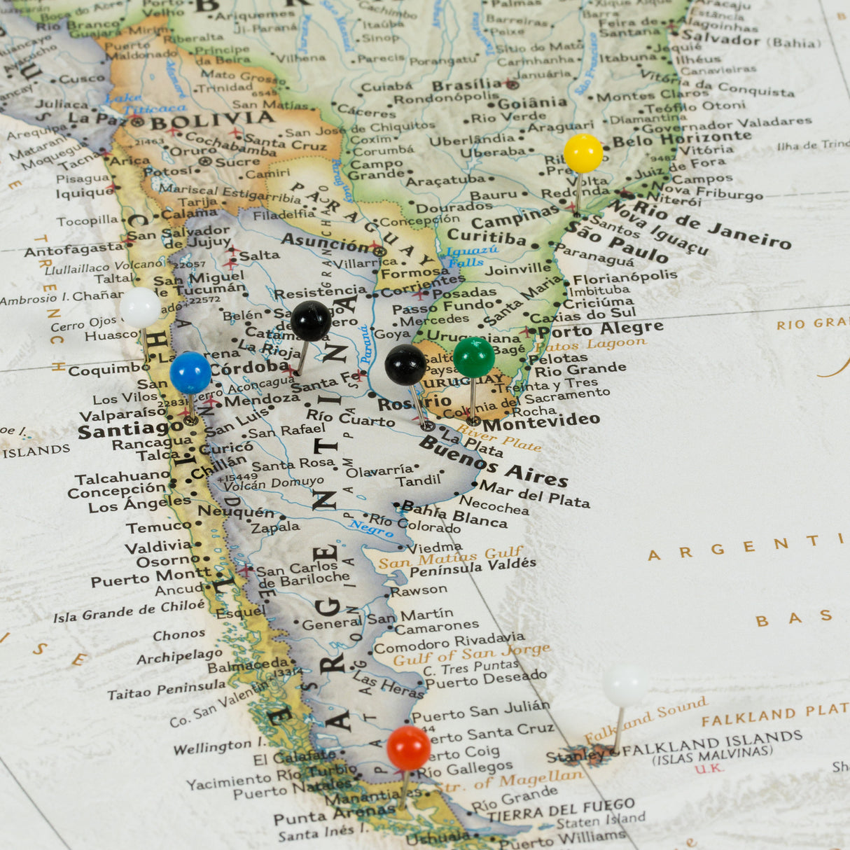 Executive World Push Pin Map – Contemporary Black