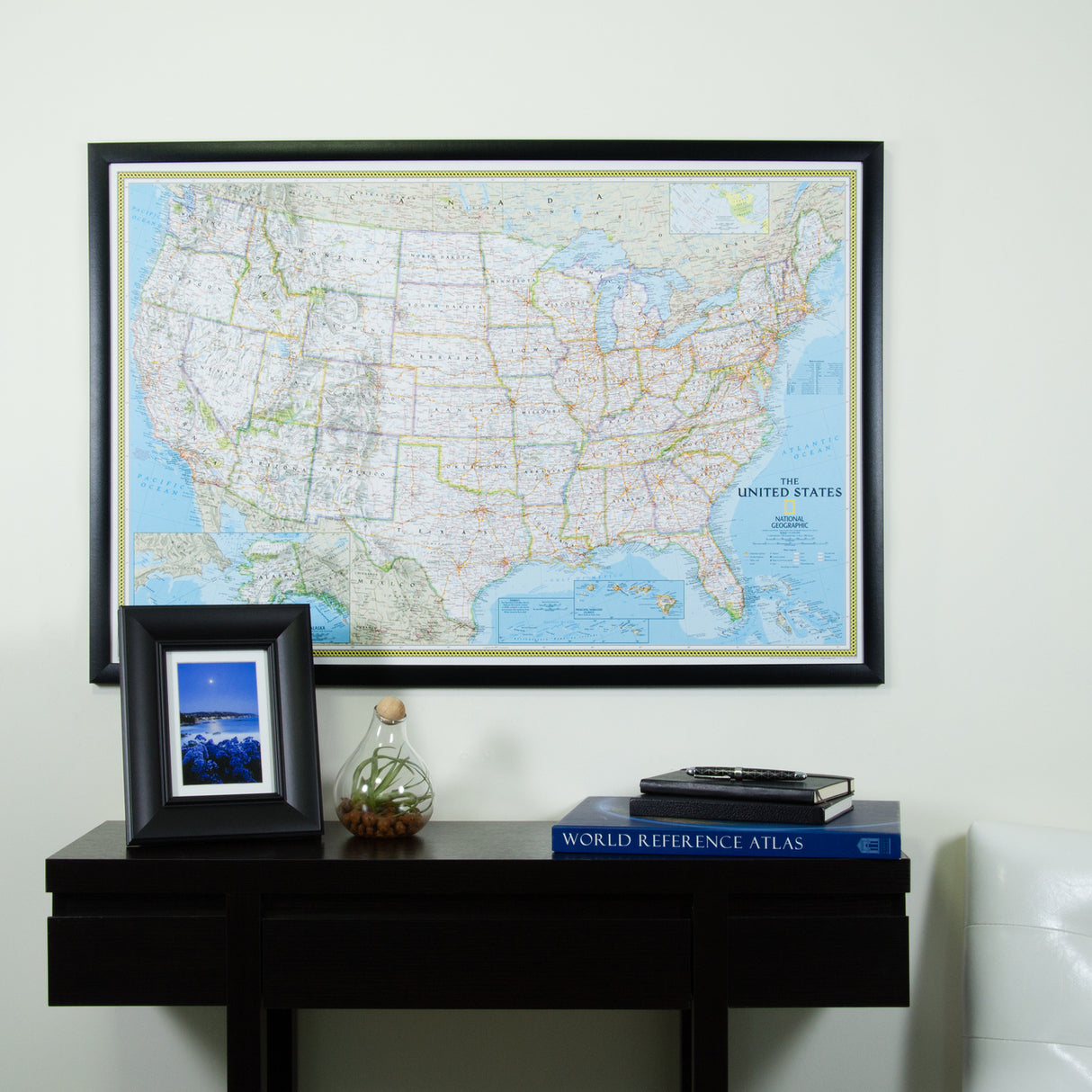 Classic United States Push Pin Map – Contemporary Black