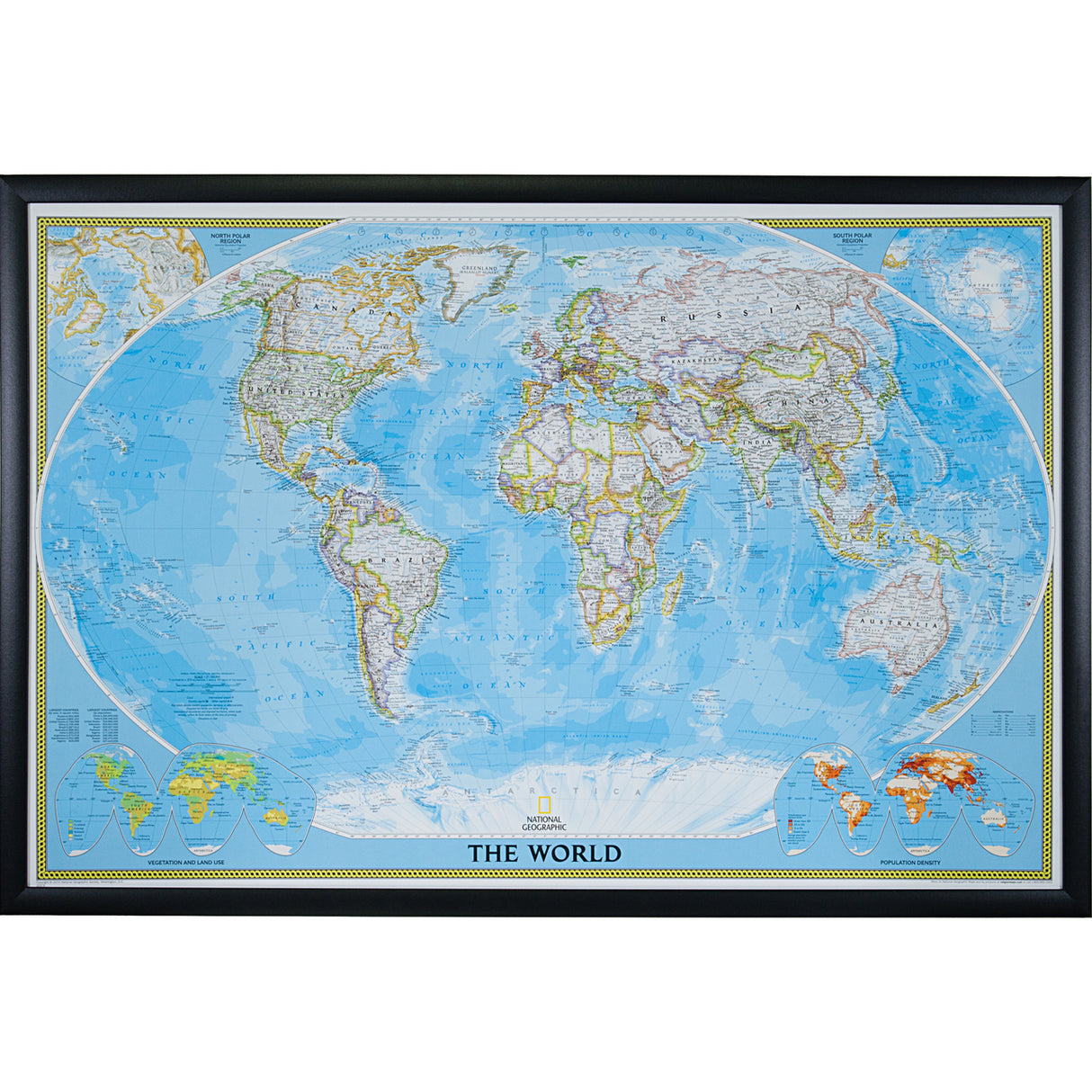Classic World Push Pin Map – Contemporary Black