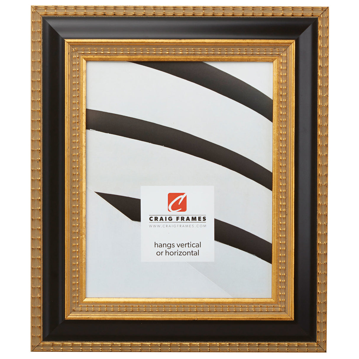 Ruskin XL 2.25", Black & Gold Picture Frame