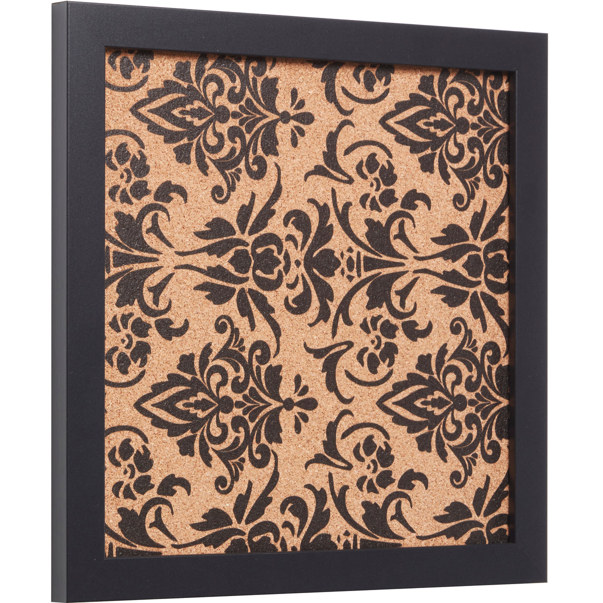 Decorative Fleur de Lis Cork Bulletin – Essentials Satin Black