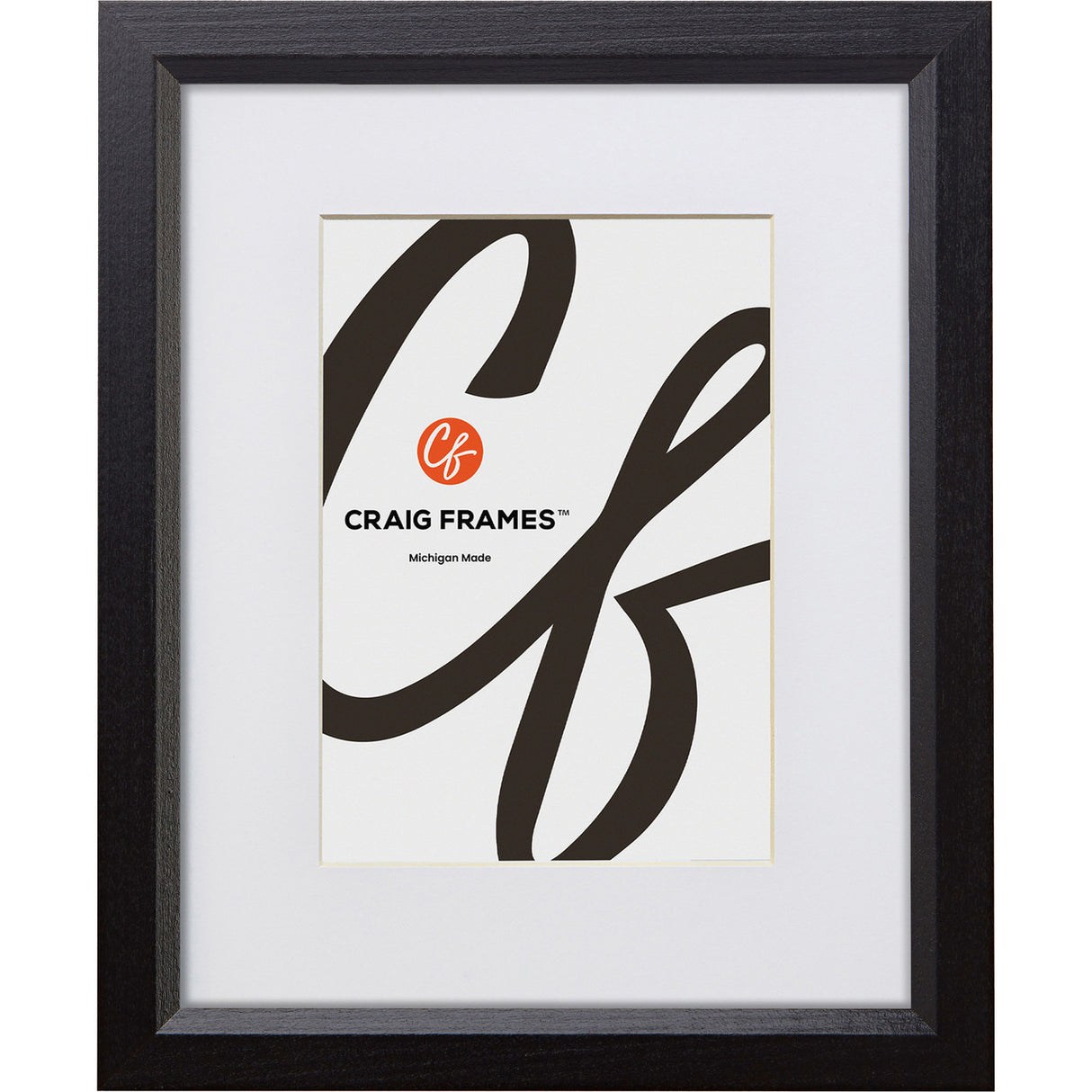 Economy .875", Matted Ebony Hardwood Picture Frame - 4 Piece Set