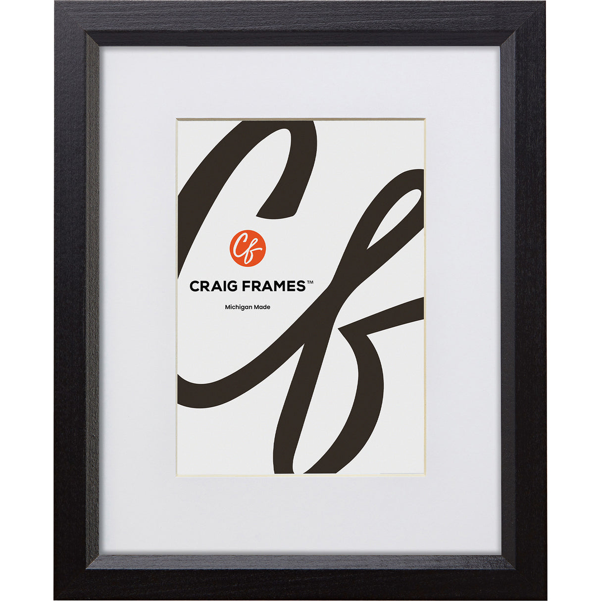 Economy .875", Matted Ebony Hardwood Picture Frame