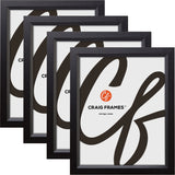 Economy .875", Ebony Hardwood Picture Frames - 4 Piece Set