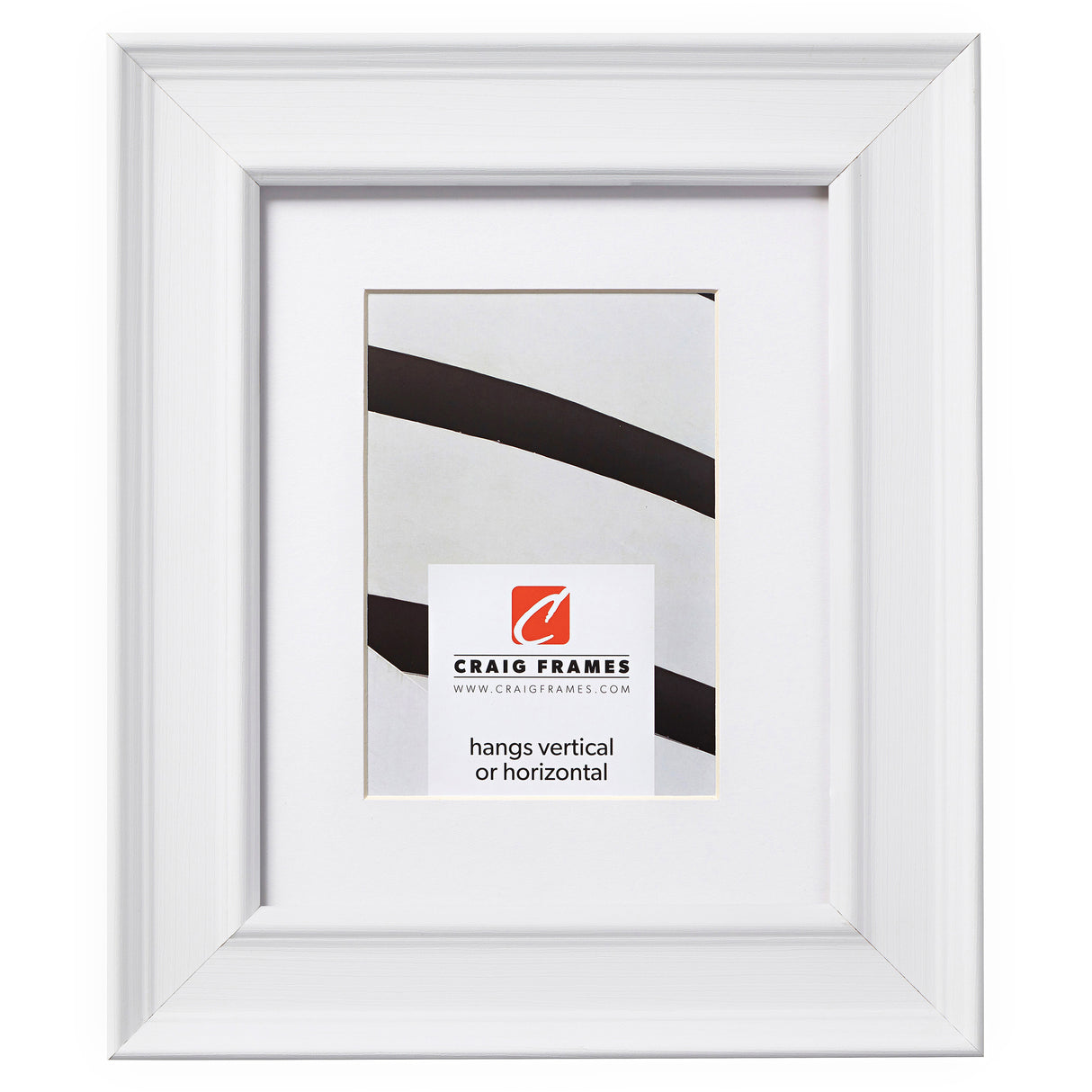 Revival 2", White Faux Oak Matted Picture Frame