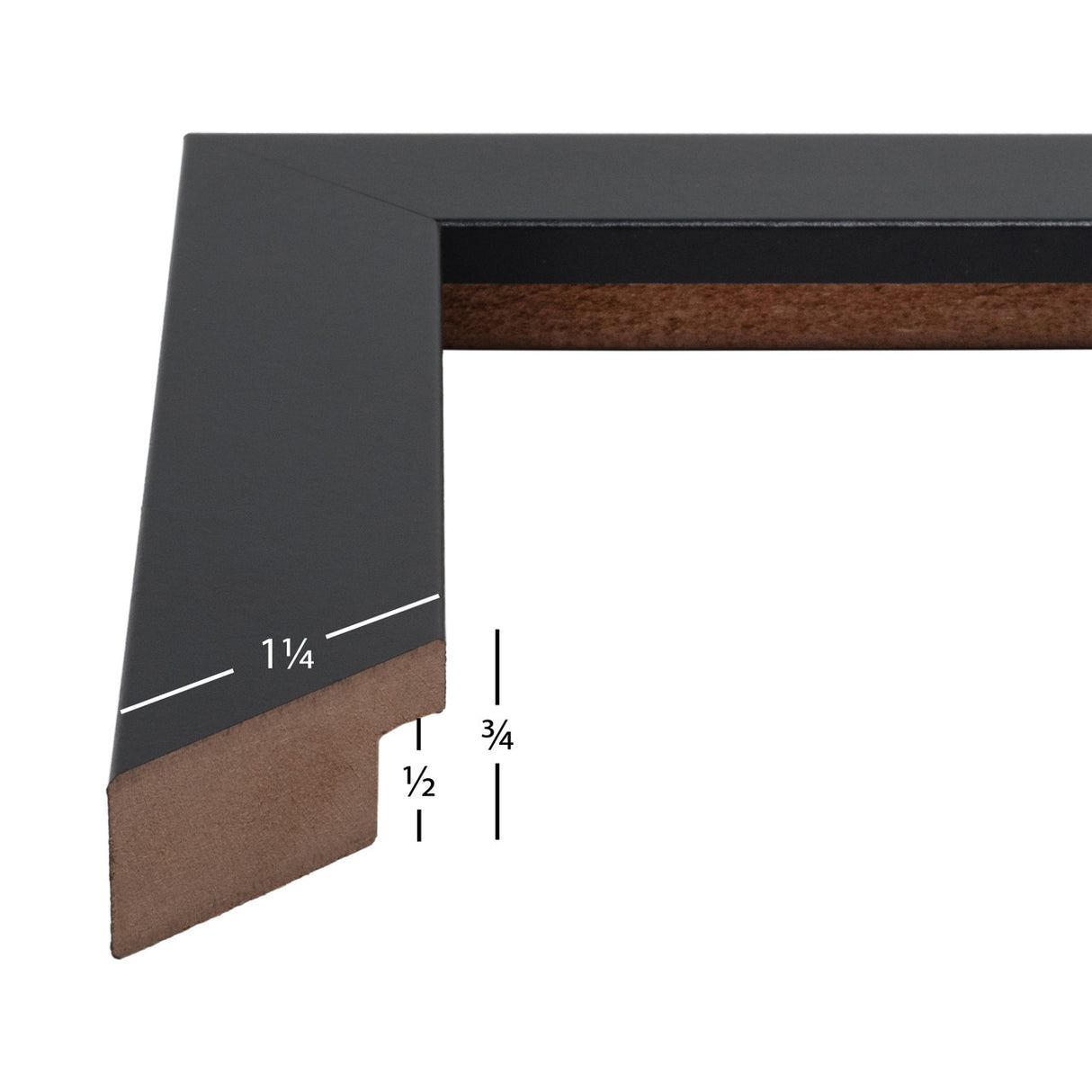 Bauhaus 125 1.25", Matted Mystic Satin Black Picture Frame