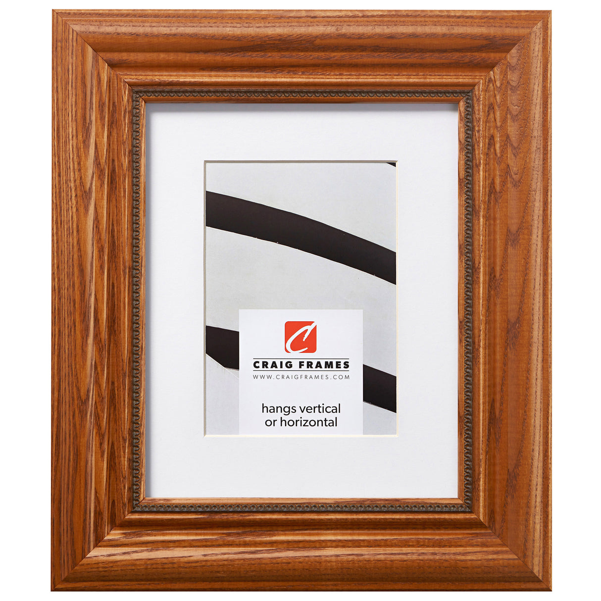 Colonial Ornate 2.25", Matted Honey Brown Picture Frame
