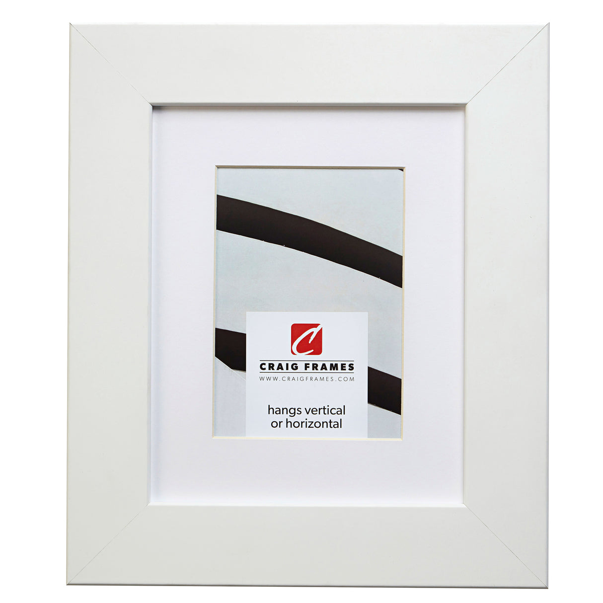 Bauhaus 200 2", Matted White Satin Mica Picture Frame