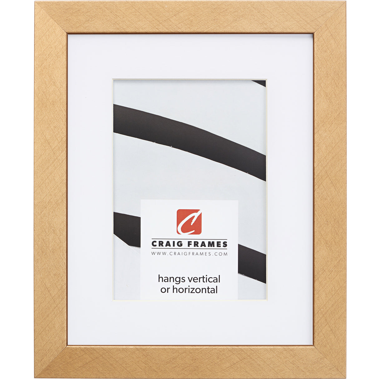 Essentials 1", Modern Distressed Gold Matted Picture Frame