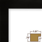 Essentials 1", Matted Modern Black Picture Frame - 4 Piece Set