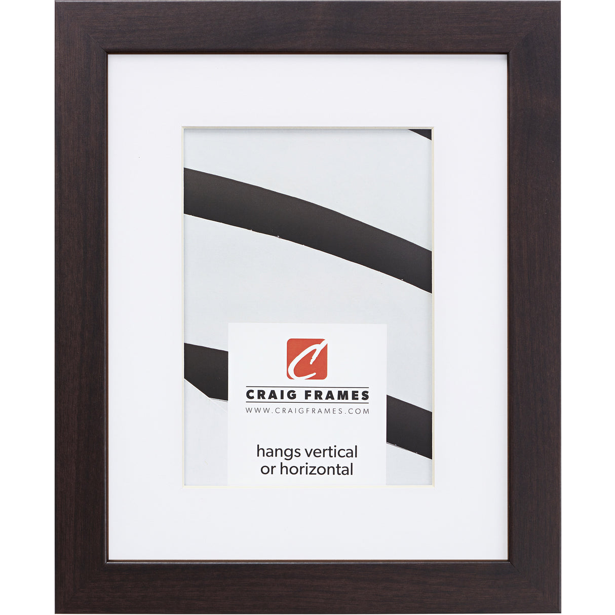 Essentials 1", Modern Brazilian Walnut Matted Picture Frame