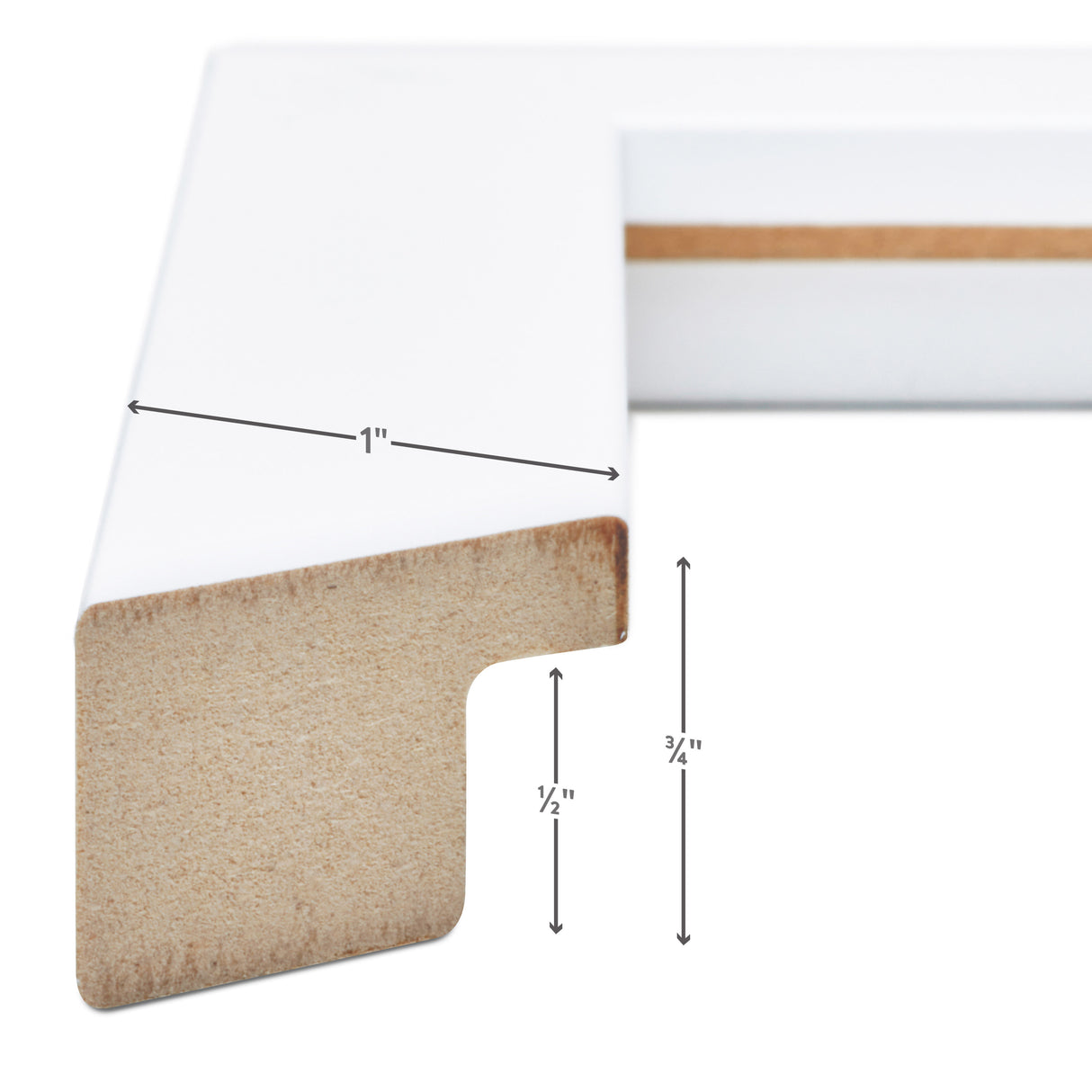 Essentials 1", Modern White Picture Frame