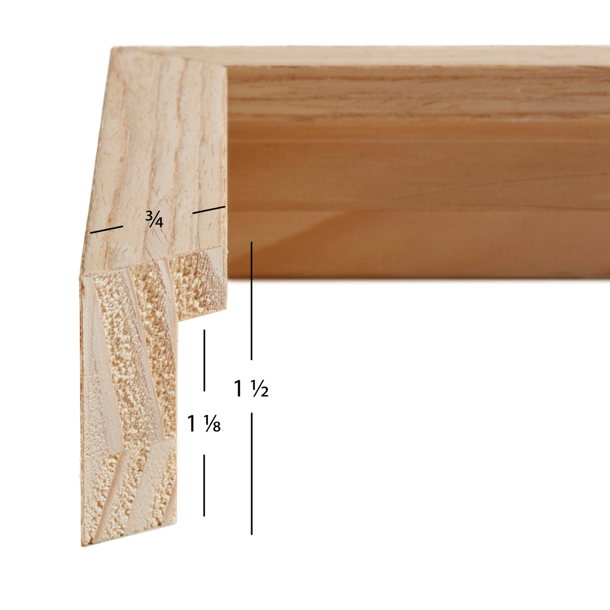 Farmhouse Essentials Tall .75", Nordic Oak Natural Picture Frame