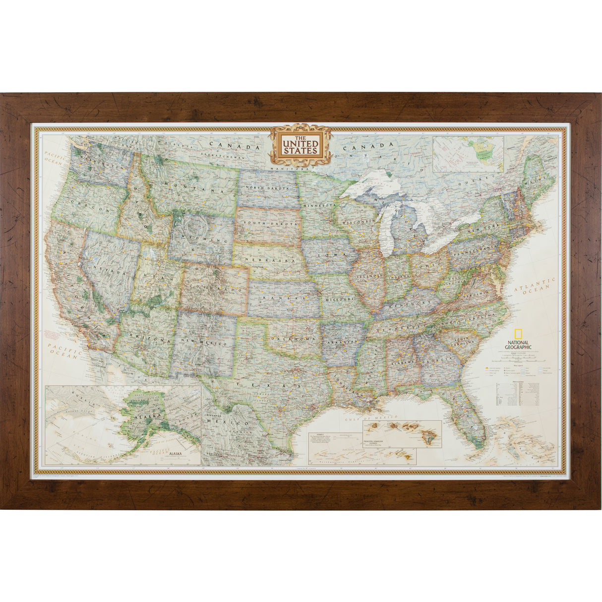 Executive United States Push Pin Map – Bauhaus 200 Rustic Walnut