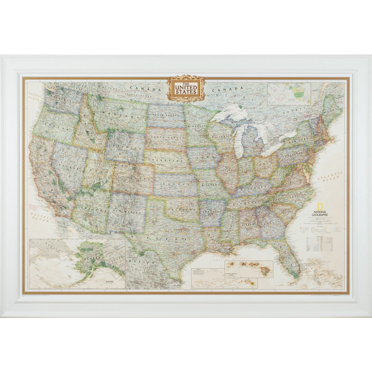 Executive United States Push Pin Map – Revival White