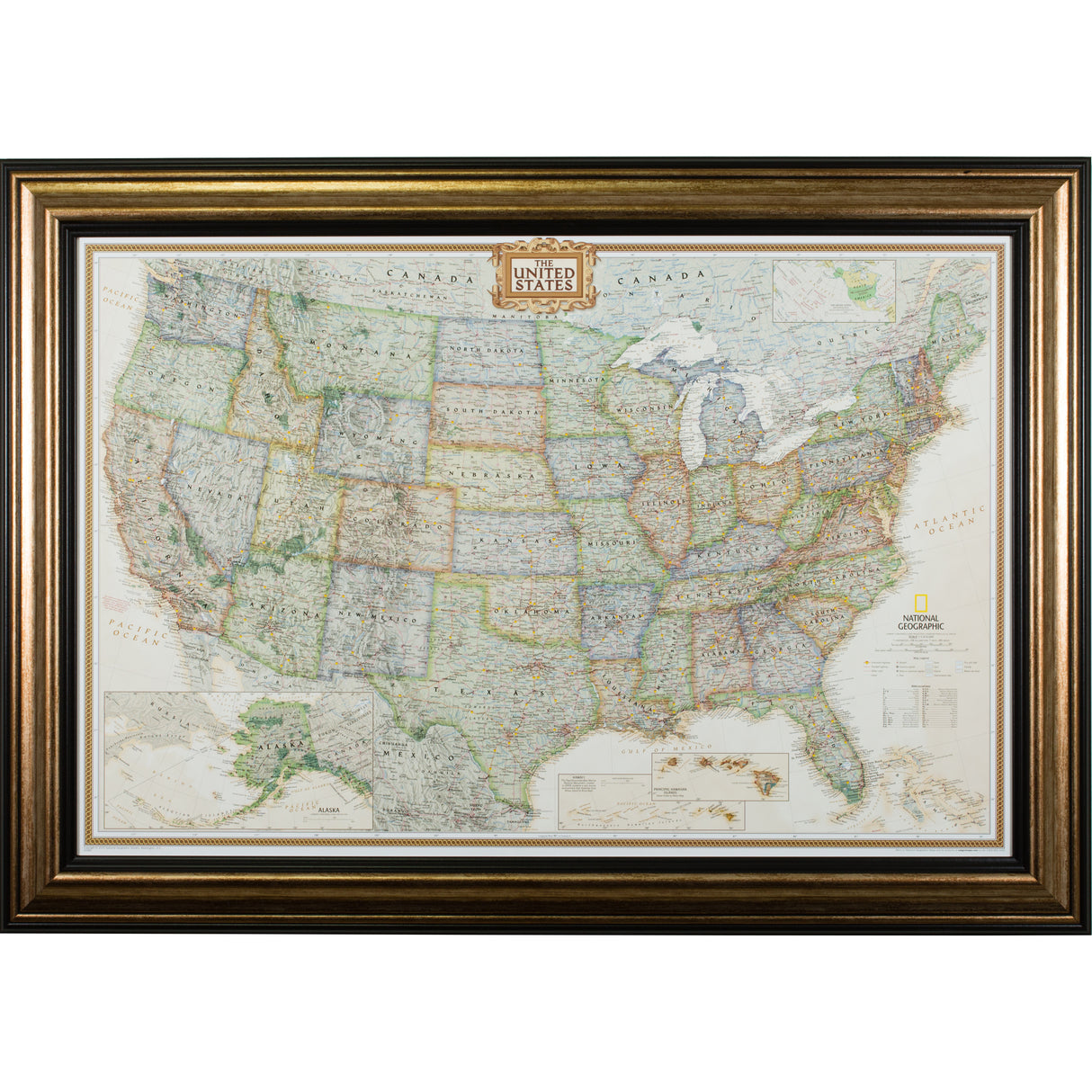 Executive United States Push Pin Map – Sonora Canyon Copper