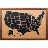 Illustrated United States Push Pin Map  – Bauhaus Rustic Walnut