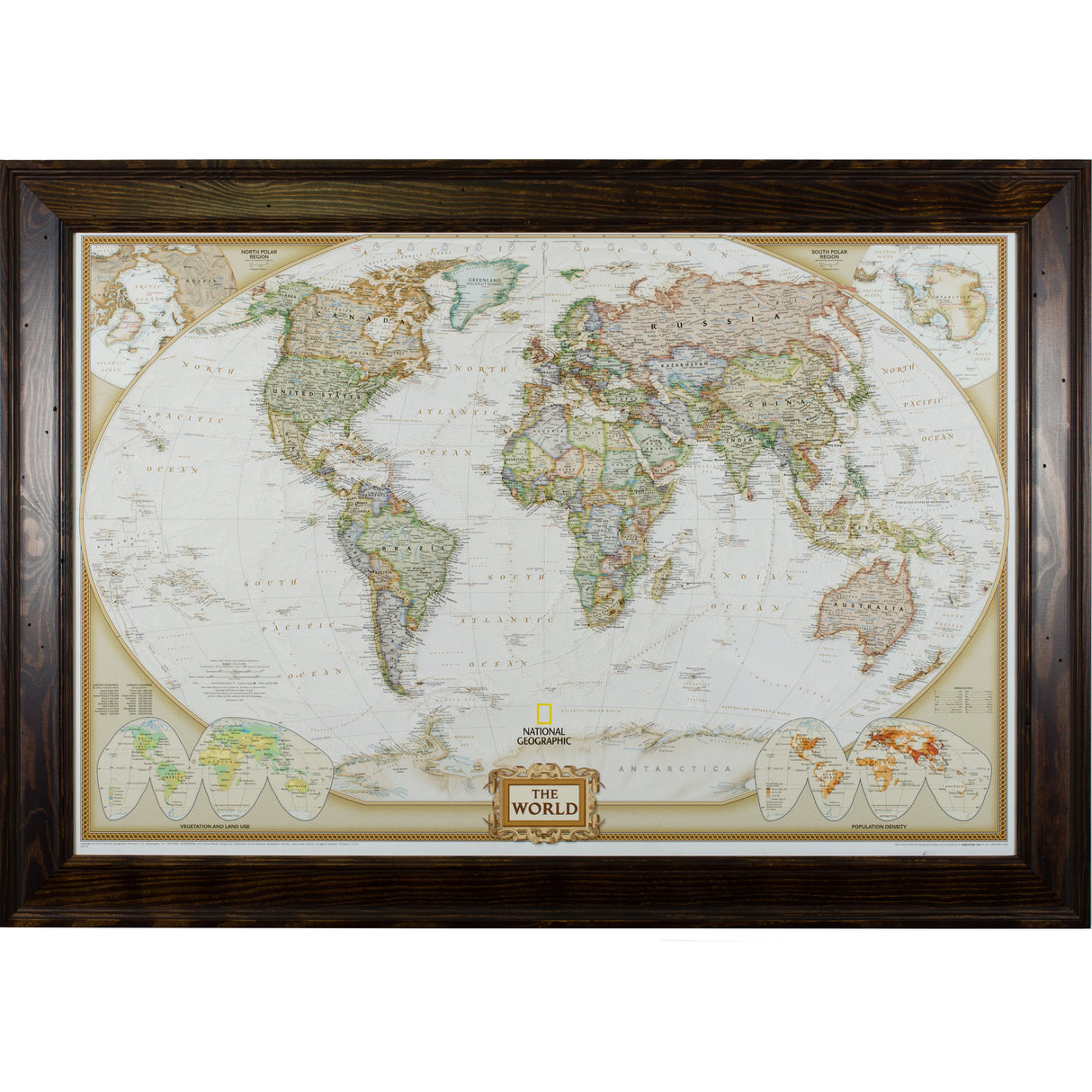 Executive World Push Pin Map – Burbank Walnut