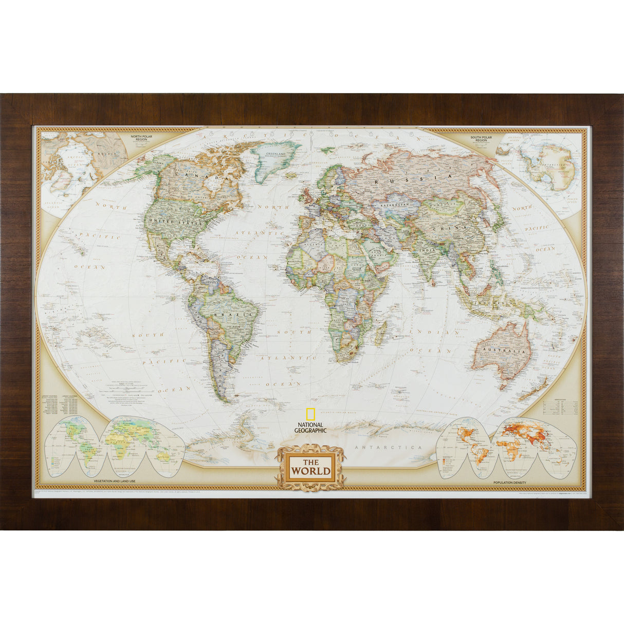 Executive World Push Pin Map – Winston Dark Walnut