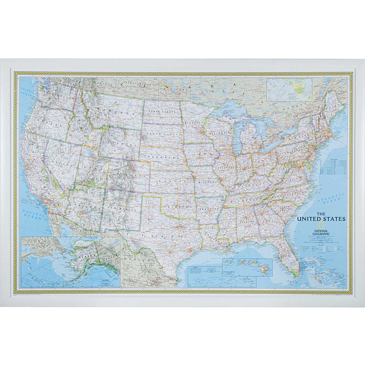 Classic United States Push Pin Map – Contemporary White