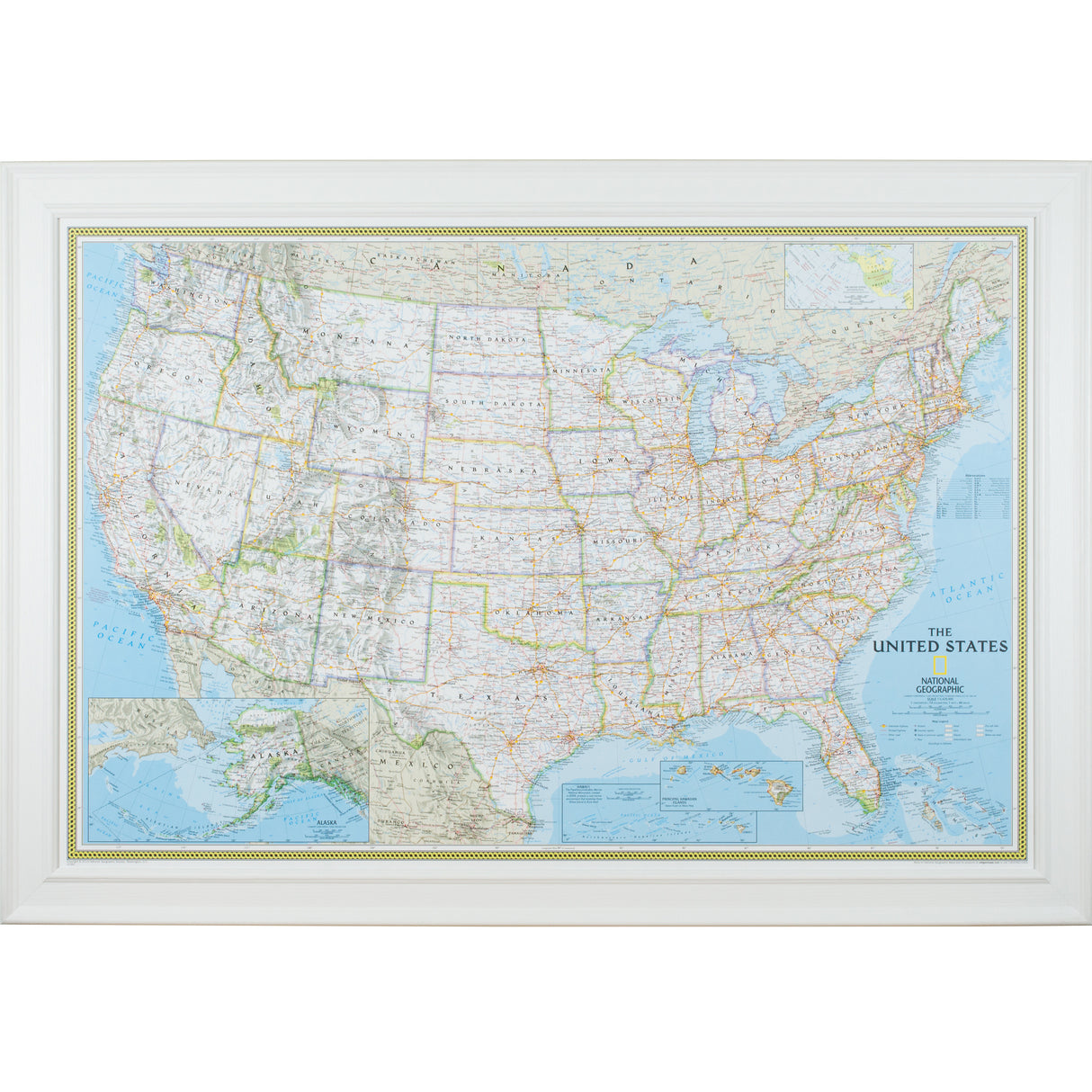 Classic United States Push Pin Map – Revival White