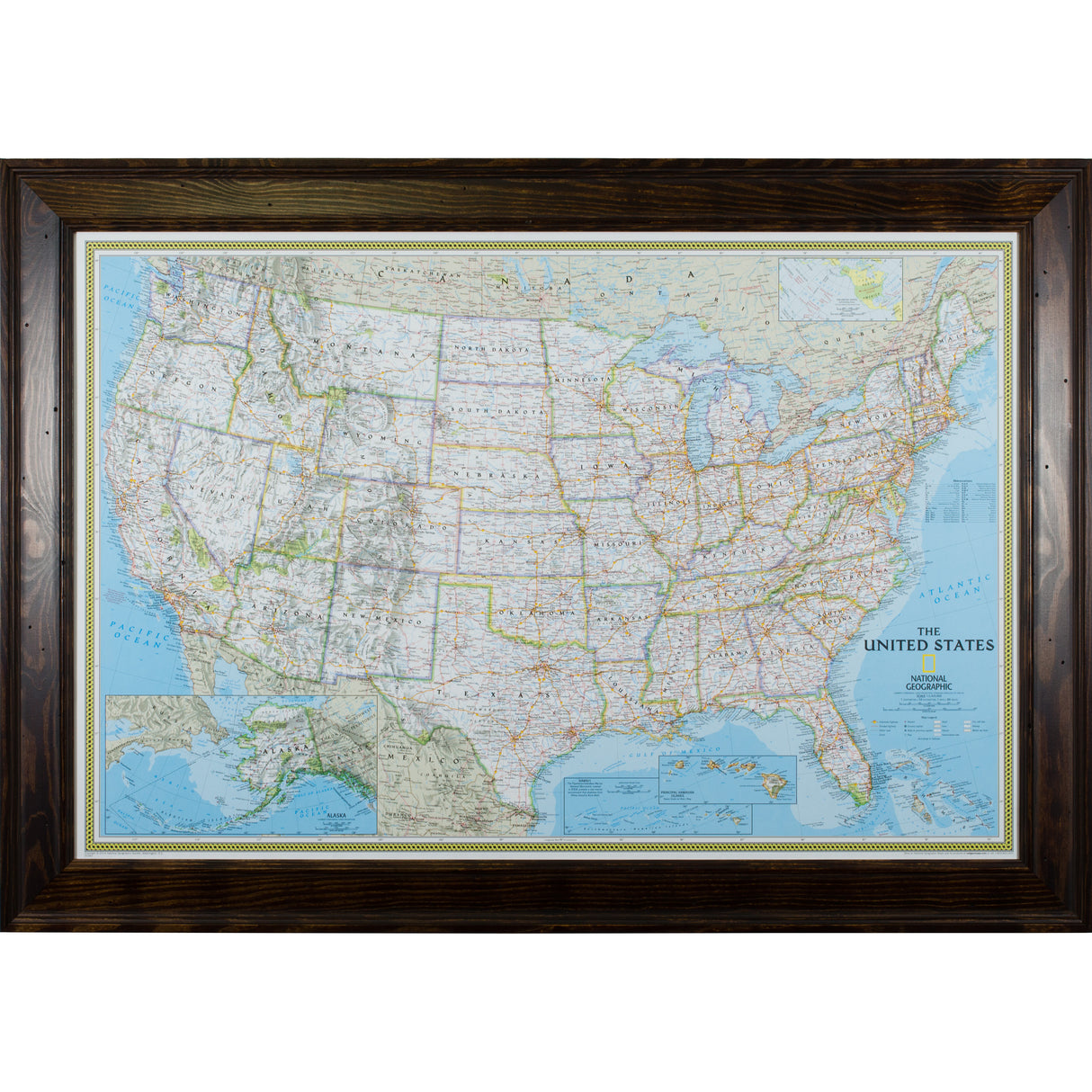 Classic United States Push Pin Map – Burbank Walnut