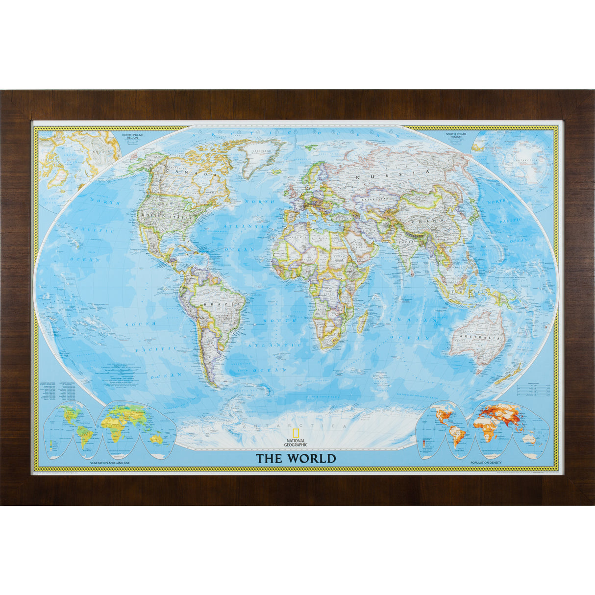 Classic World Push Pin Map – Winston Dark Walnut